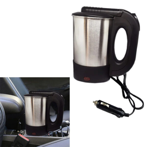 Chaleira Elétrica Portátil 12v Carro Chá Café Inox 500 ml